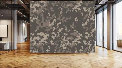 Digital camo background. Seamless camouflage pattern. Military texture. Desert brown color. Vector fabric textile print designs. Wall mural