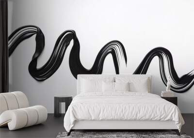 Elegant monochrome abstract design with dynamic black and white wavy lines for creative background Wall mural