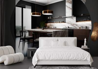 Black and white luxury apartments  Wall mural