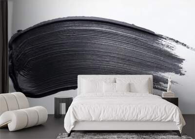 Abstract black paint stroke on white background Wall mural