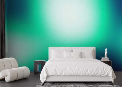 Grainy texture abstract background with a green and blue gradient Wall mural