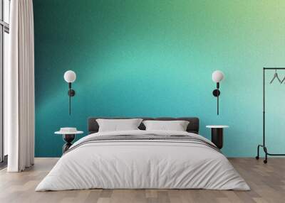 Turquoise and green gradient background with light leak and grainy texture, perfect for any project Wall mural