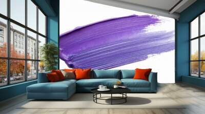 Vivid purple brush stroke on white background Wall mural