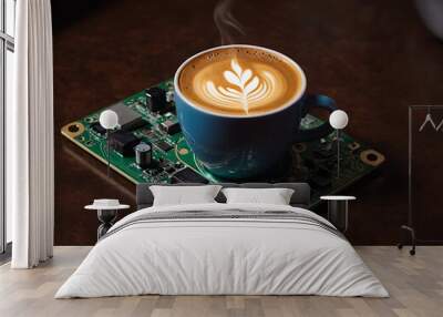 best-selling electronic circuit board base of coffee cup Wall mural