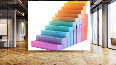 Modern colorful 3D stair infographic elements design Wall mural