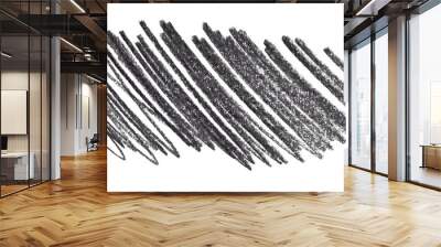 black pencil strokes isolated on transparent background Wall mural