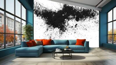 Black powder isolated on transparent background. Wall mural