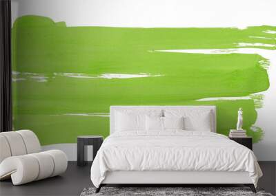 Green brush. Lime green. Isolated on transparent background. green watercolor, png Wall mural