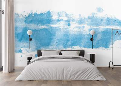 Light blue watercolor background. Artistic hand paint. Isolated on transparent background. Wall mural