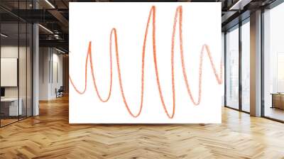 orange pencil strokes isolated on transparent background Wall mural