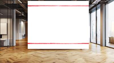 Red frame isolated on transparent background Wall mural