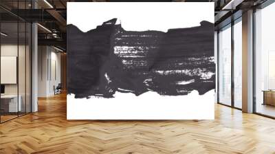 Shiny black brush watercolor painting isolated on transparent background. watercolor png Wall mural