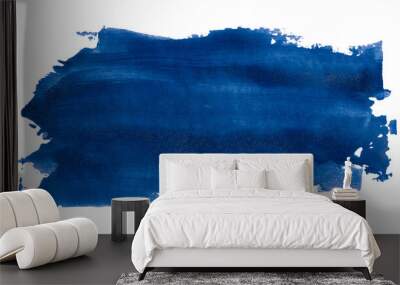 Shiny blue brush watercolor painting isolated on transparent background. watercolor png Wall mural