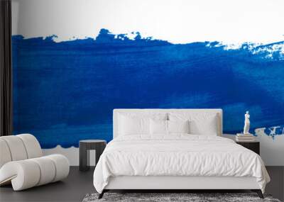 Shiny blue brush watercolor painting isolated on transparent background. watercolor png Wall mural