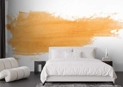 Shiny orange brush watercolor painting isolated on transparent background. watercolor png Wall mural