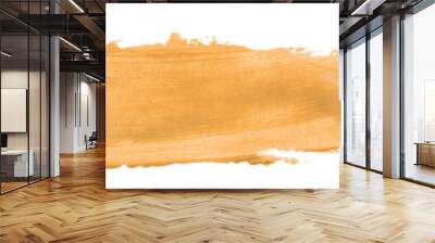 Shiny orange brush watercolor painting isolated on transparent background. watercolor png Wall mural