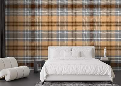 Tartan check fashion design, Plaid seamless pattern vector, Perfect for textile or print design, Texture, Background, cloth, fabric, flannel. Wall mural