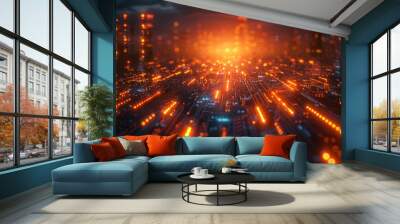 Digital twinning technology in industrial production Wall mural