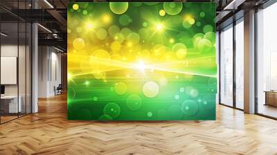 abstract colorful green yellow shiny background AI-Generated Content Wall mural