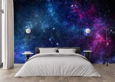 science fiction wallpaper. Beauty of deep space. Colorful graphics for background, like water waves, clouds, night sky, universe, galaxy, Planets,  Wall mural