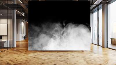 White smoke or fog isolated on black background. Wall mural