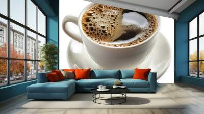 a cup of espresso coffee isolated on white background Wall mural