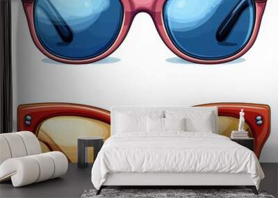 Vector illustration of sunglasses on a white background. Wall mural