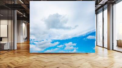 BLUE SKY AND WHITE CLOUDS. Wall mural