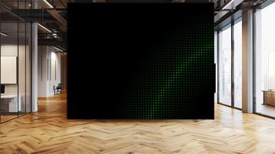 The black background has a curved dark and light gradient green graphic pattern. Can be used to design media Wall mural