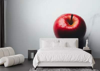 red apple on a white background Wall mural