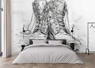 military boots Wall mural