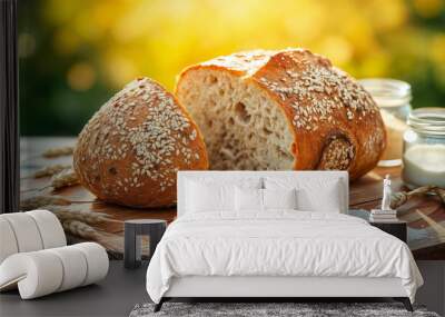 bread and wheat Wall mural