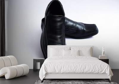 men shoes fashion  cushu black on white classic one pair of black fashion shoes Wall mural