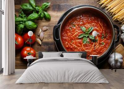 Homemade Spaghetti Sauce Simmering in a Pot Wall mural