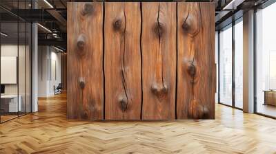 Rustic Brown Wooden Texture with Knots and Grain Pattern Wall mural