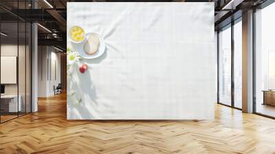 background picnic white cloth With snacks Wall mural