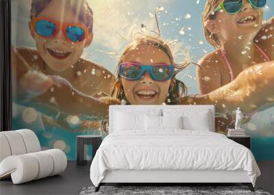 Sunset Splash: A Vibrant Summer Moment. Wall mural