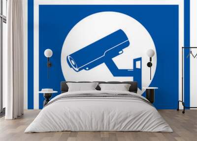 Notice CCTV Security Symbol Sign, Vector Illustration, Isolate On White Background Label. EPS10 Wall mural