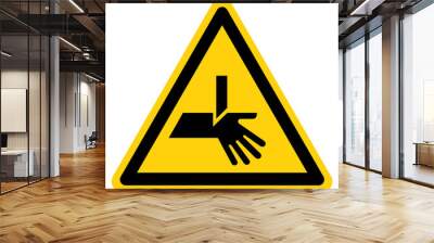 Warning Cutting Hand Hazard Symbol Sign ,Vector Illustration, Isolate On White Background Label. EPS10 Wall mural