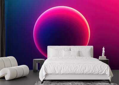 Colorful abstract sphere on a vibrant gradient background. Wall mural