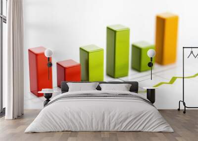 Colorful Chart Representing Business Growth Metrics Wall mural