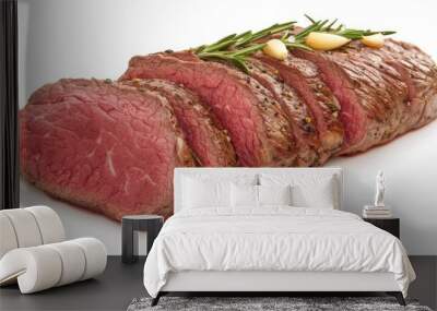 Grilled Steak With Rosemary Garnish Overhead Shot Wall mural