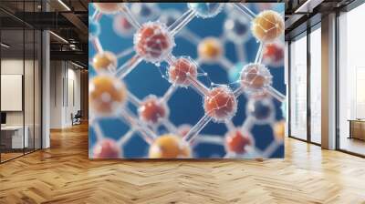 Vibrant Molecular Network A Captivating of the Intricate Structures Underlying Scientific Advancement Wall mural