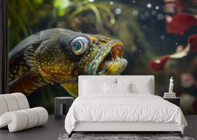 Vibrant Tropical Fish in Aquarium Environment Showcasing Underwater Ecosystem Wall mural