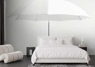 Mock-up of white umbrella isolated on white background Wall mural