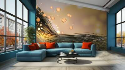 Vitamins take care of damaged hair and condition the hair to make it smooth and shiny in 3D. Wall mural