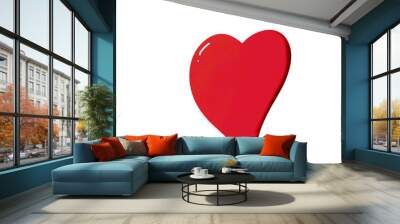 red heart isolated on white Wall mural