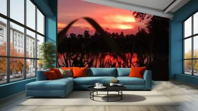 sunset in the mountains Wall mural