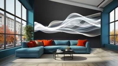 A blue and white wave with a white background Wall mural