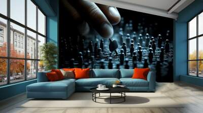 Thoughtprovoking 3D image of a hand with a magnet selecting a new employee, highlighting the strategic aspect of team building in recruitment Wall mural